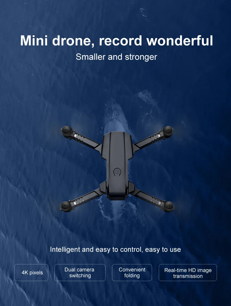 Xt6 mini drone lente dupla 4k fotografia aérea altitude fixa aeronaves de quatro eixos longa resistência aeronaves dobráveis de alta definição